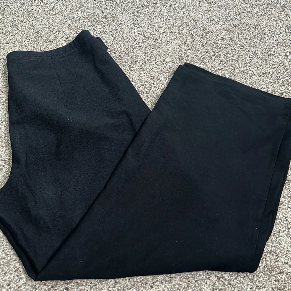 Eileen fisher black wide leg pants size small